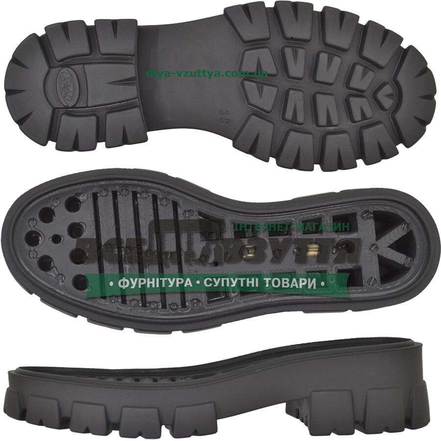 3330 PU  р. 36-41  кіл-р. ЧЕРНИЙ  / Підошва жіноча