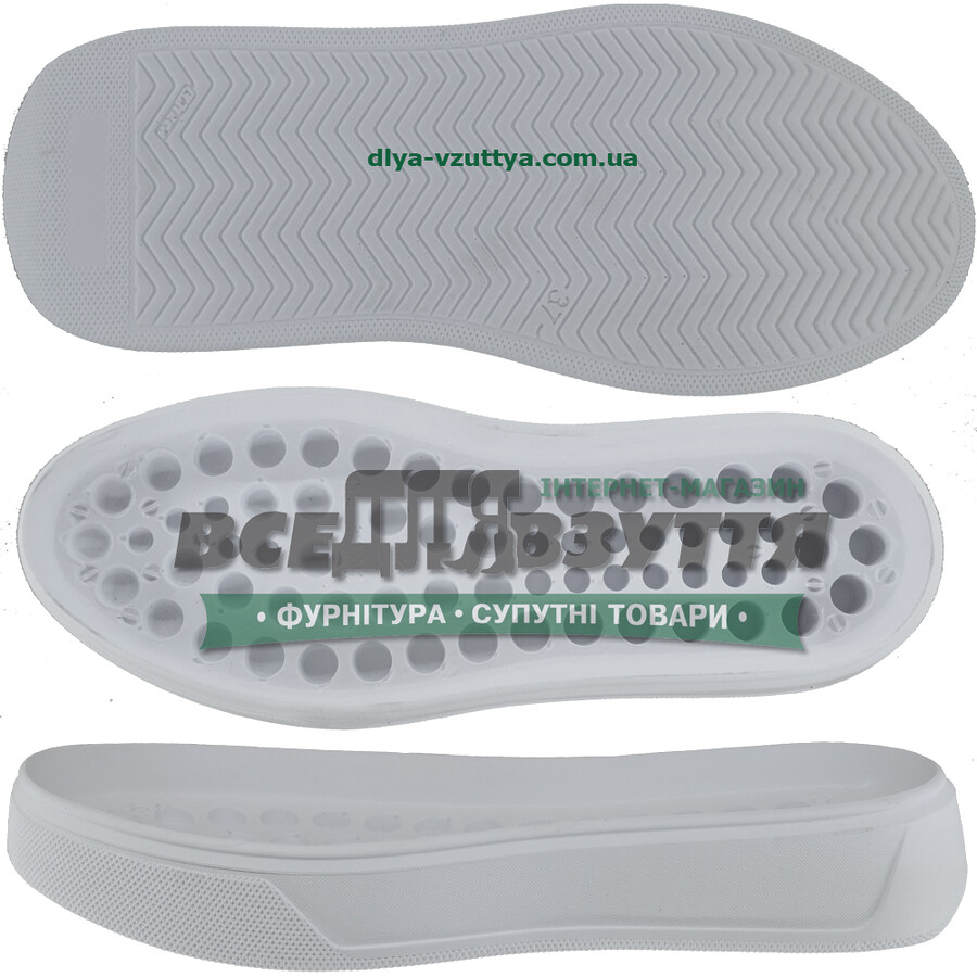 3368 PU р. 36-41  цв. Белый  Подошва женская