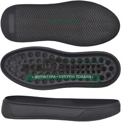 3368 PU р. 36-41  цв. Черный  Подошва женская