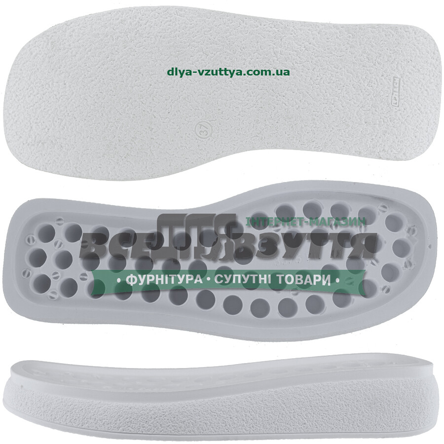 3375 PU р. 36-40  кіл-р. Белий  Підошва жіноча