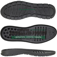 5437 PU р.39-45 цв. Черный / Подошва мужская