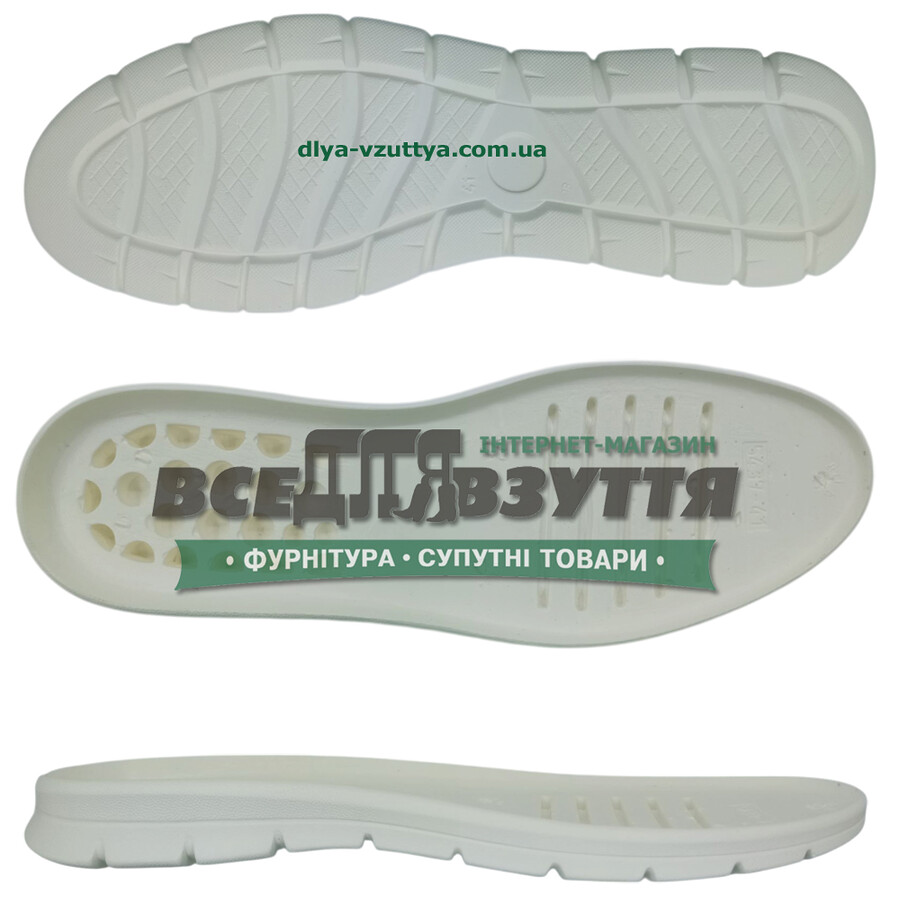 5437 PU р.39-45 цв. Белый / Подошва мужская