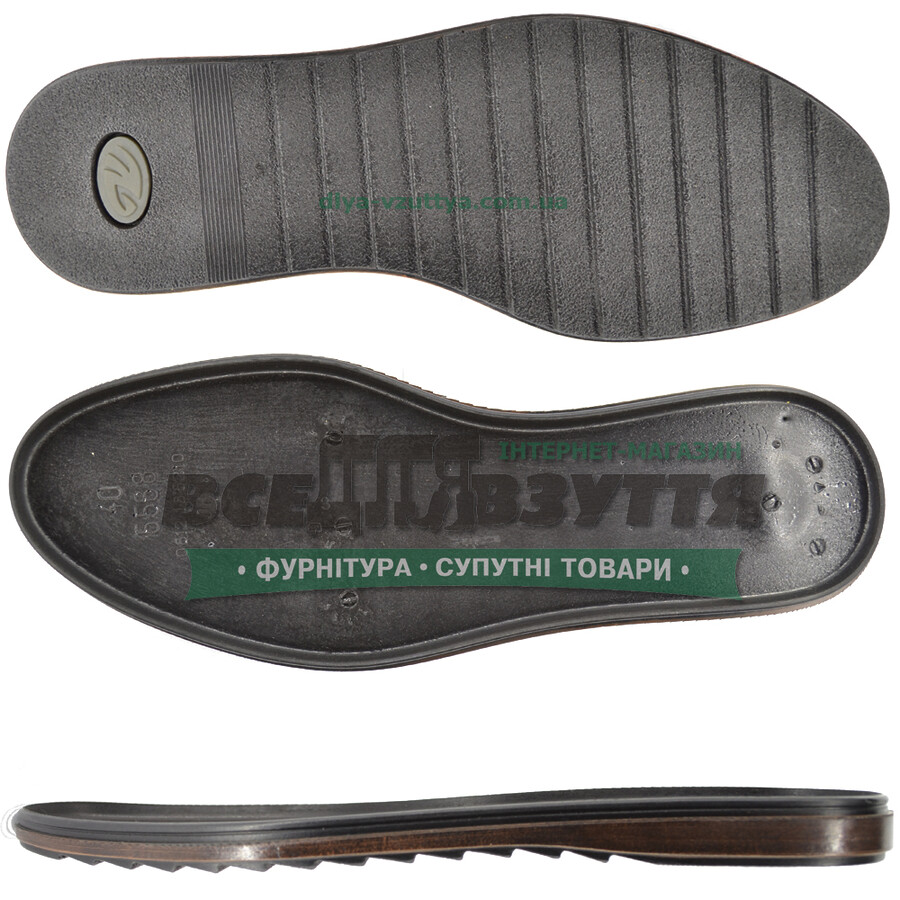 5568 PU  р.39-45 Коричневая вставка Подошва мужская