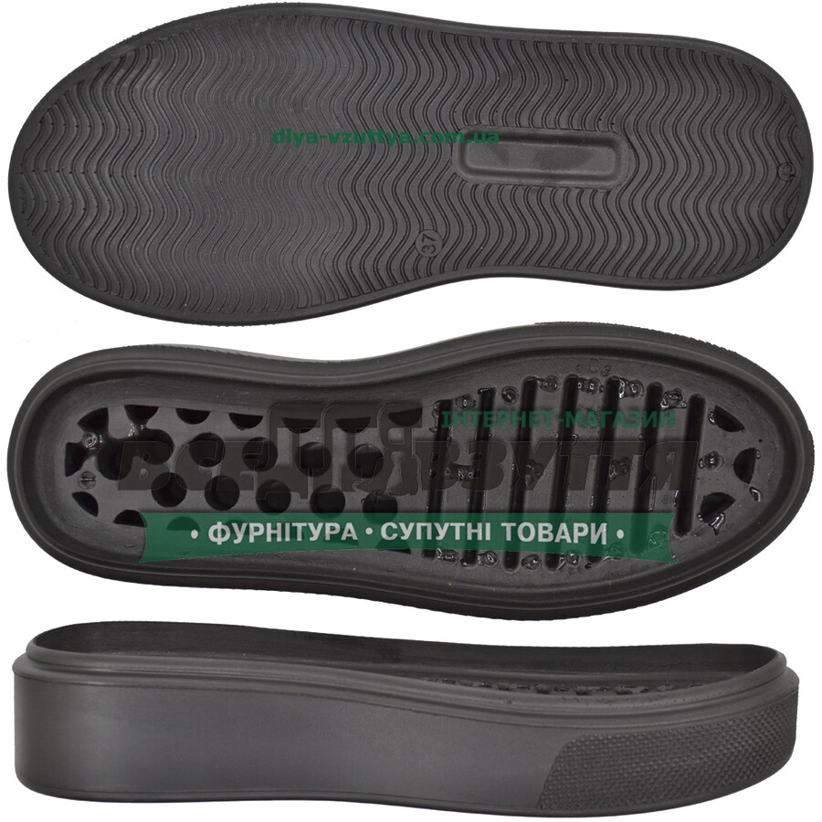 70121 PU р. 36-40  кіл-р. Чорний Підошва жіноча