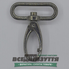 Карабин галантерейный 40мм (4000) цв. Темный никель