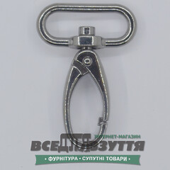 Карабин галантерейный 30мм (4001) цв. Темный никель