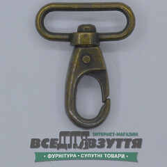 Карабин галантерейный 25мм (4018) цв. Антик