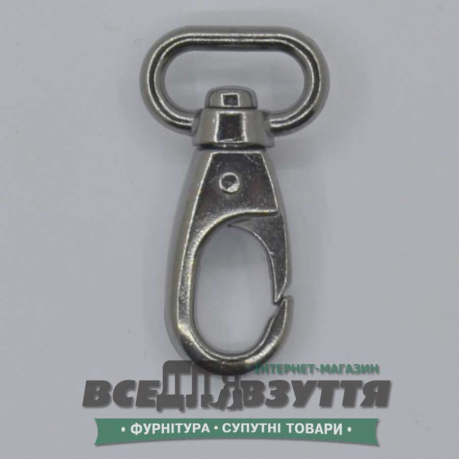 Карабин галантерейный 15мм (4020) цв. Темный никель