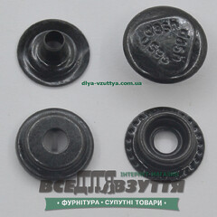 Кнопка металлическая "DASH" КАППА Ø 15мм цв. Черный