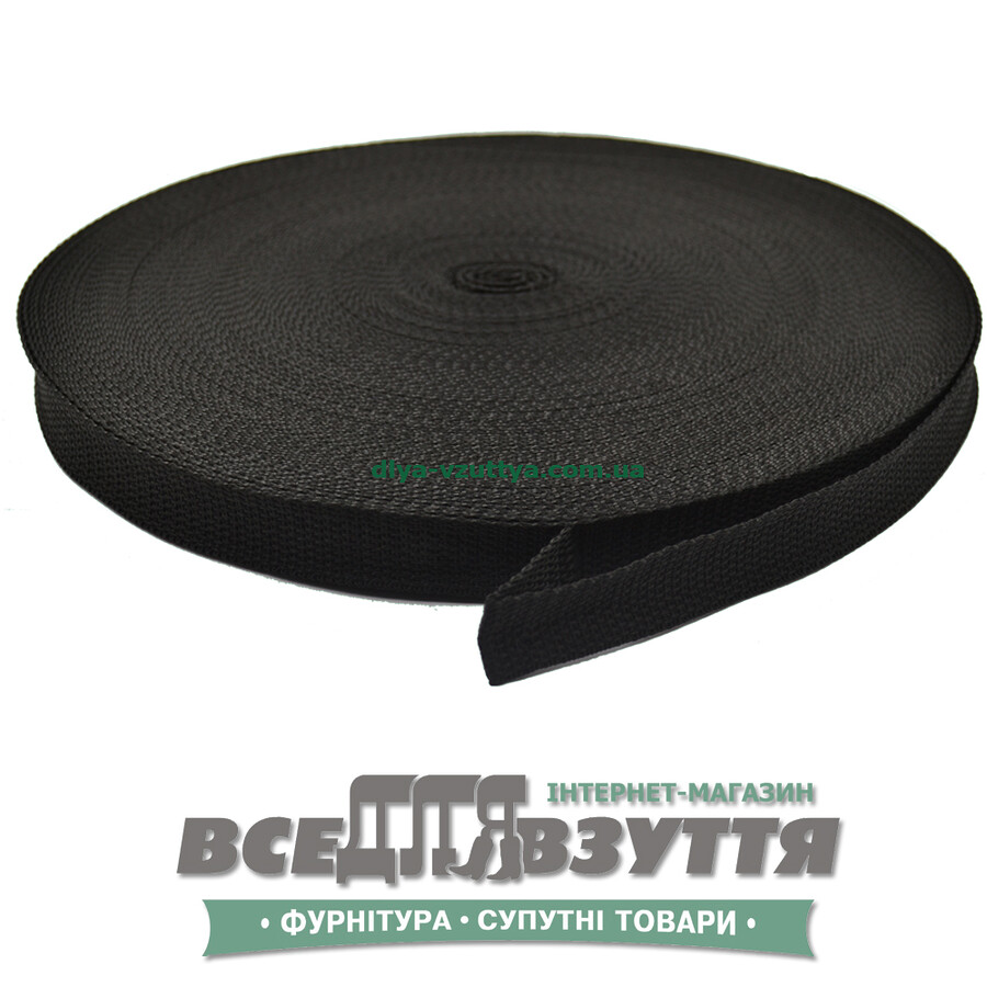 Лента ременная 20мм цв. Черный