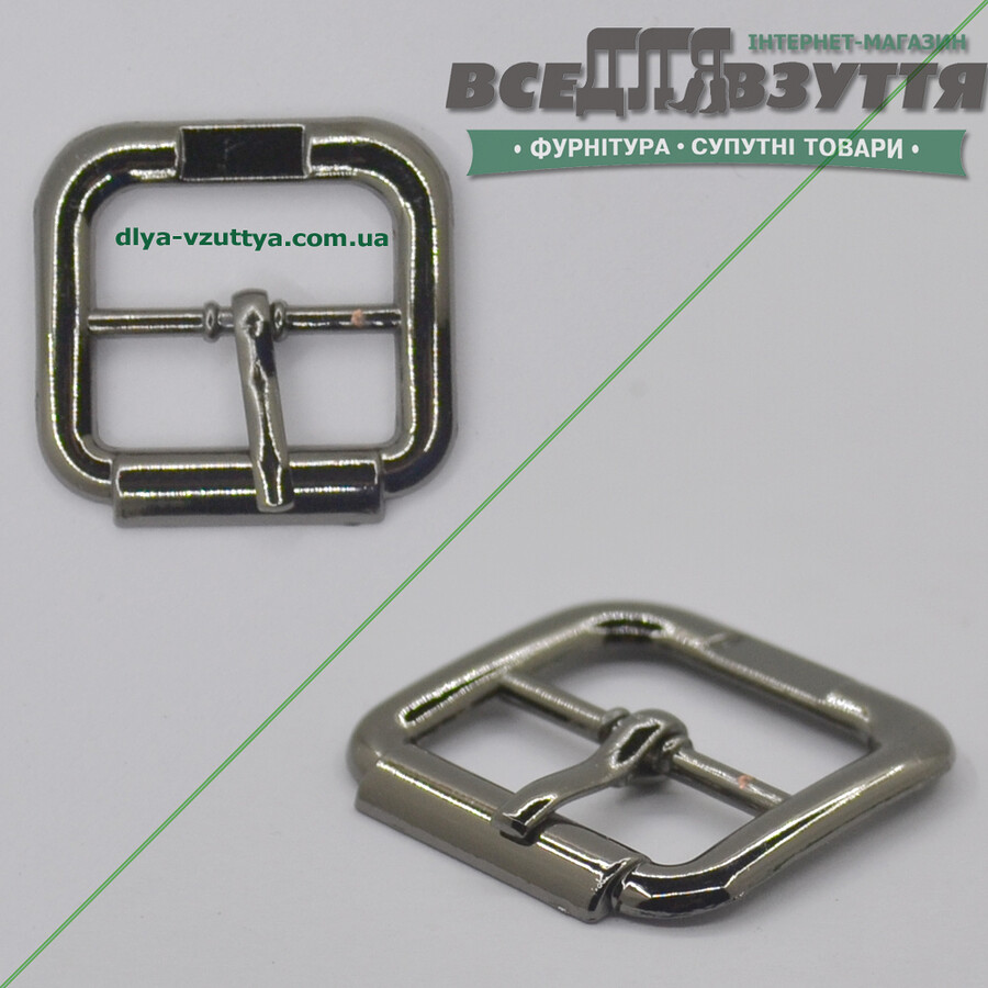 Пряжка для взуття (20486) 20мм кіл-р. Темний никель