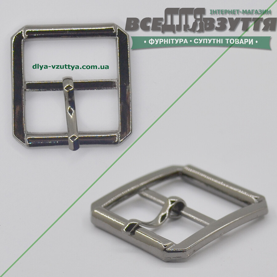 Пряжка для взуття (24184) 22мм кіл-р. Темний никель