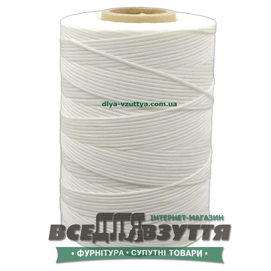 Шнур вощений плоский 1.0мм 500м кіл-р.Белий