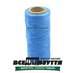 Шнур вощеный 1.0мм 100м голубой.