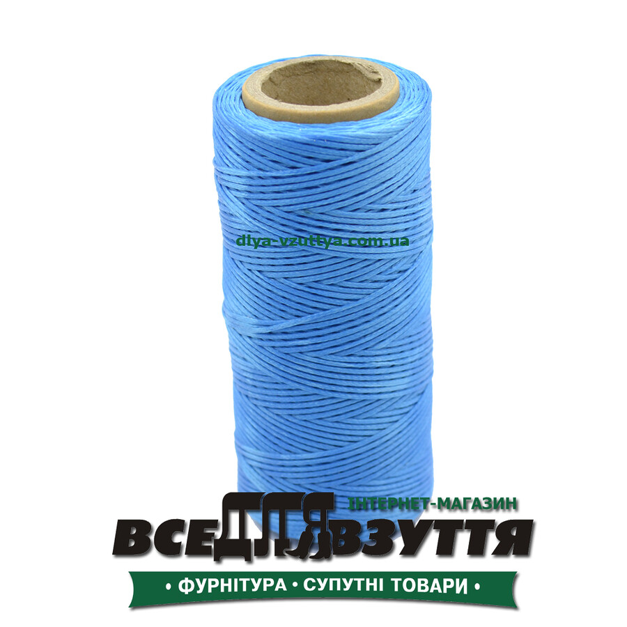 Шнур вощеный 1.0мм 100м голубой.