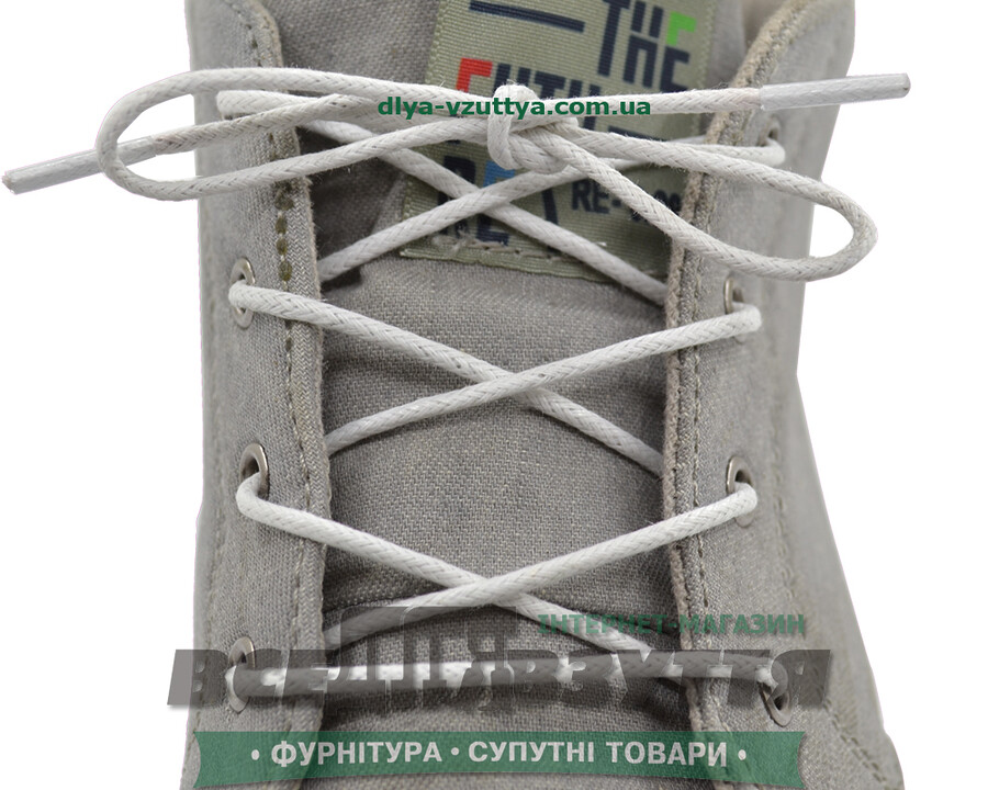 Шнурок вощений круглий 1.2.0 (150см) белий