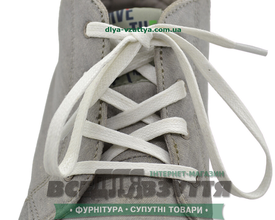 Шнурок вощеный плоский 2х5 (150см) белый