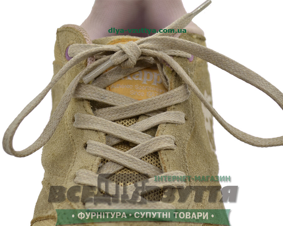 Шнурок вощений плоский 2х5 (90см) бежевий