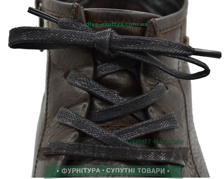 Шнурок вощений плоский 2х5 (100см) Чорний