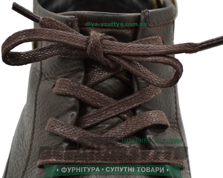 Шнурок вощеный плоский 2х5 (60см) коричневый