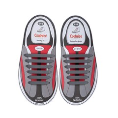 Силиконовые шнурки Coolnice 6+6 цв. Серый