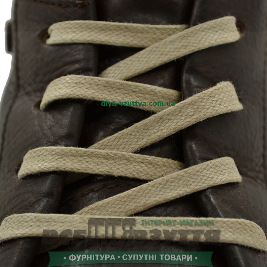 Шнурок вощеный плоский 2х5 (70см) бежевый