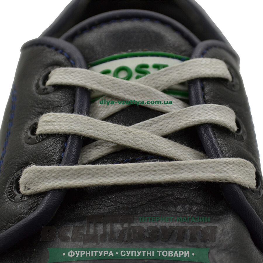 Шнурок вощений плоский 2х5 (80см) светло-серий